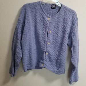 Gap Light Purple Intricate Button Up Sweater